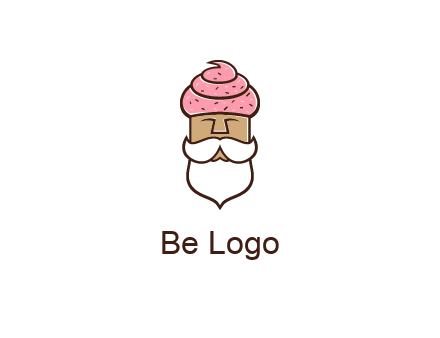 old bearded man with an ice cream turban