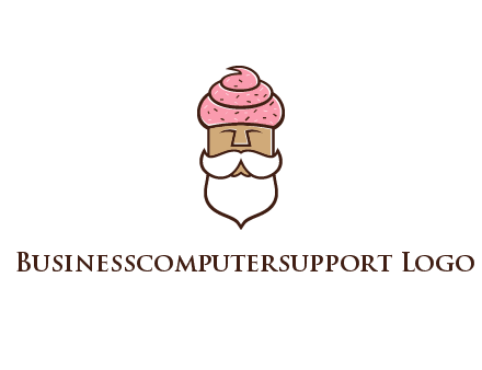 old bearded man with an ice cream turban