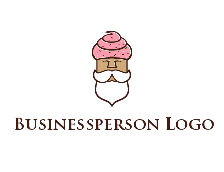 old bearded man with an ice cream turban