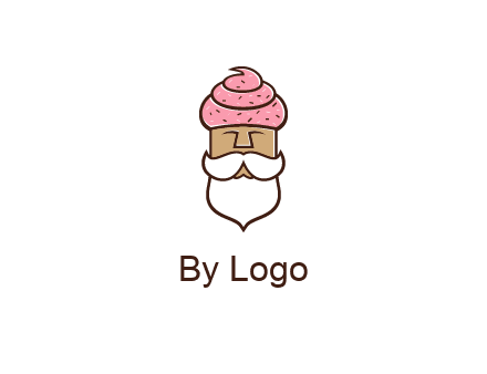 old bearded man with an ice cream turban