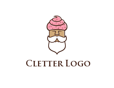 old bearded man with an ice cream turban