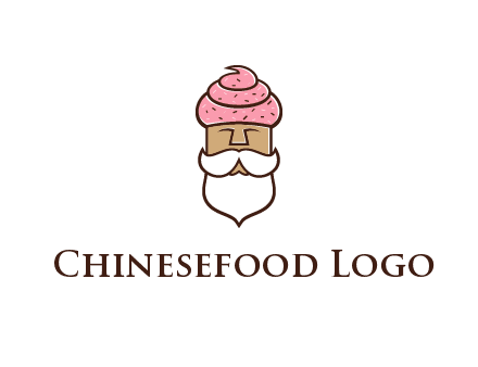 old bearded man with an ice cream turban