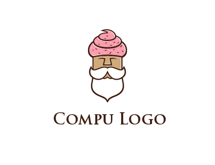 old bearded man with an ice cream turban