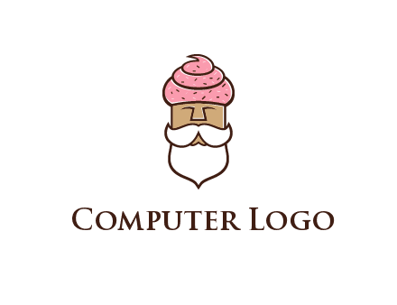 old bearded man with an ice cream turban