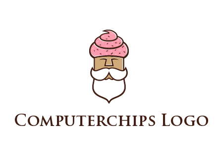 old bearded man with an ice cream turban