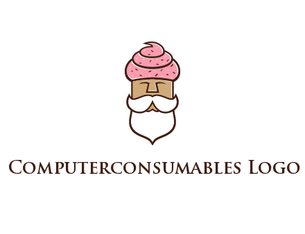 old bearded man with an ice cream turban