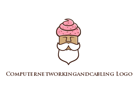 old bearded man with an ice cream turban