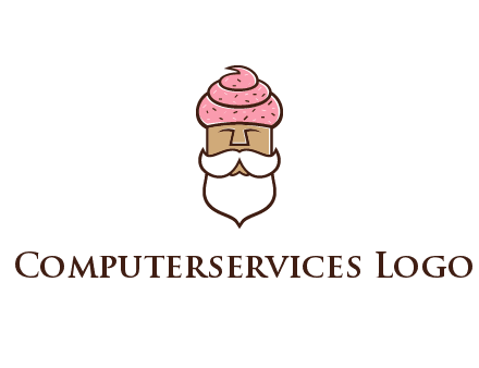 old bearded man with an ice cream turban