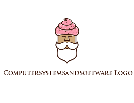 old bearded man with an ice cream turban