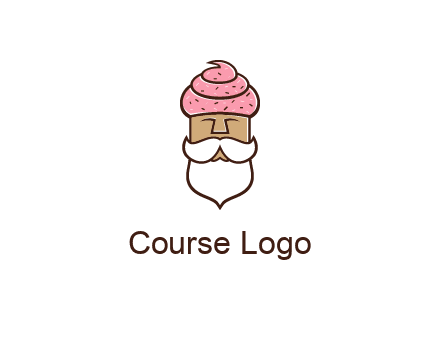 old bearded man with an ice cream turban