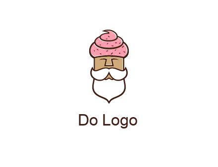 old bearded man with an ice cream turban