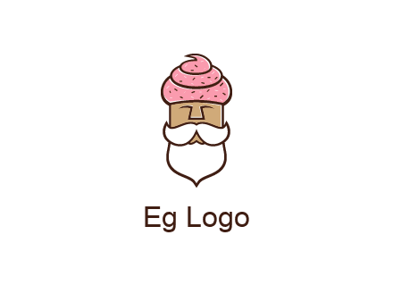 old bearded man with an ice cream turban