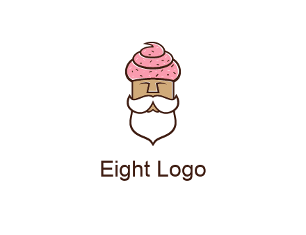 old bearded man with an ice cream turban