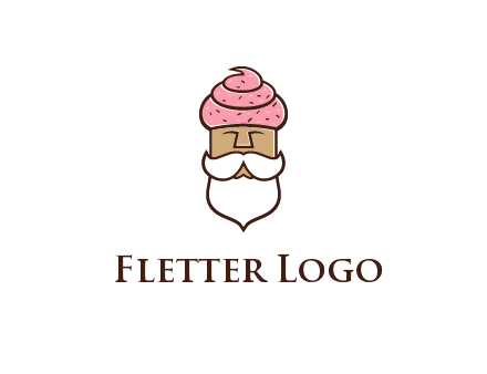 old bearded man with an ice cream turban