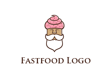 old bearded man with an ice cream turban