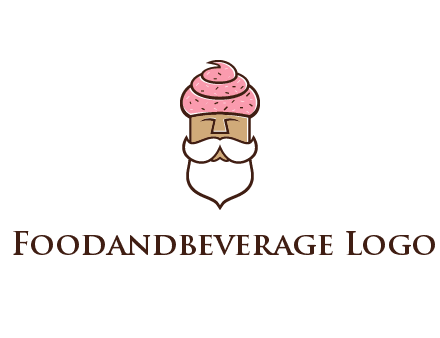 old bearded man with an ice cream turban