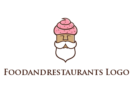 old bearded man with an ice cream turban