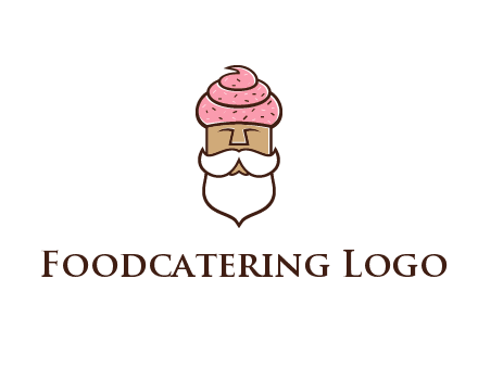 old bearded man with an ice cream turban