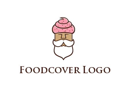 old bearded man with an ice cream turban
