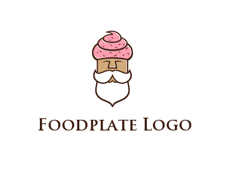old bearded man with an ice cream turban