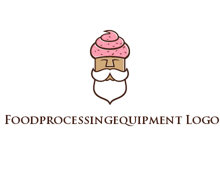 old bearded man with an ice cream turban