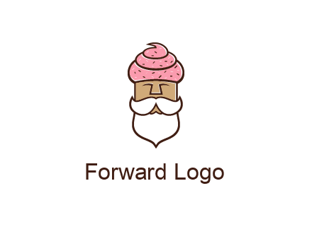 old bearded man with an ice cream turban