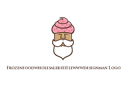 old bearded man with an ice cream turban