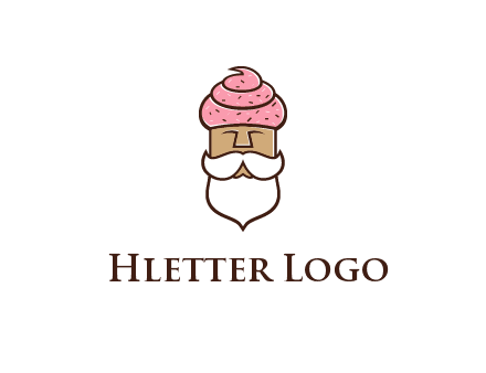 old bearded man with an ice cream turban