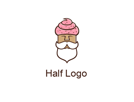old bearded man with an ice cream turban