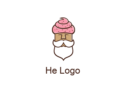 old bearded man with an ice cream turban
