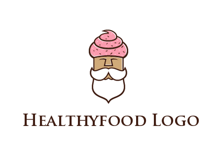 old bearded man with an ice cream turban