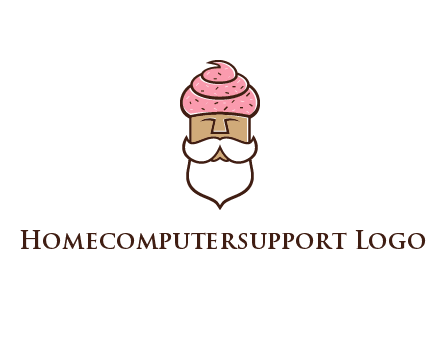 old bearded man with an ice cream turban