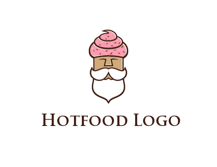 old bearded man with an ice cream turban