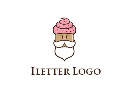 old bearded man with an ice cream turban