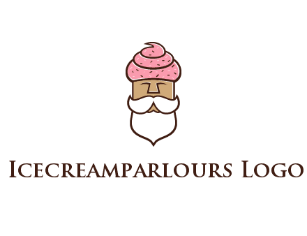 old bearded man with an ice cream turban