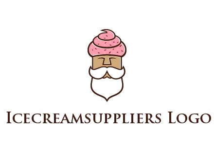 old bearded man with an ice cream turban