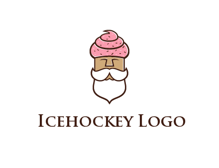 old bearded man with an ice cream turban