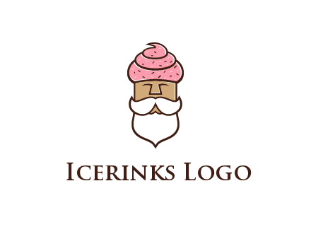 old bearded man with an ice cream turban