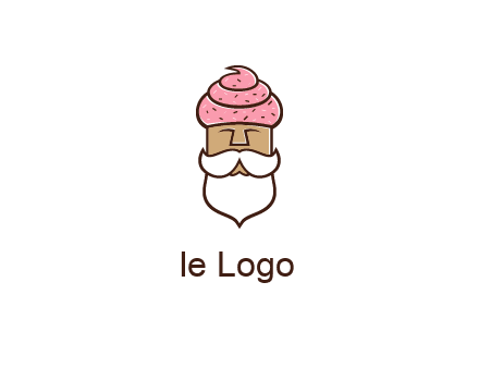 old bearded man with an ice cream turban
