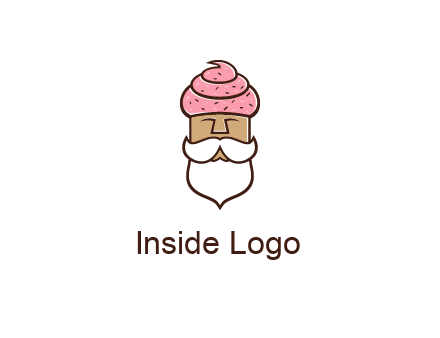 old bearded man with an ice cream turban