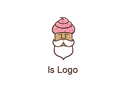 old bearded man with an ice cream turban