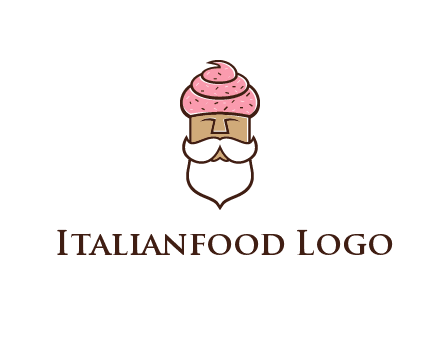 old bearded man with an ice cream turban