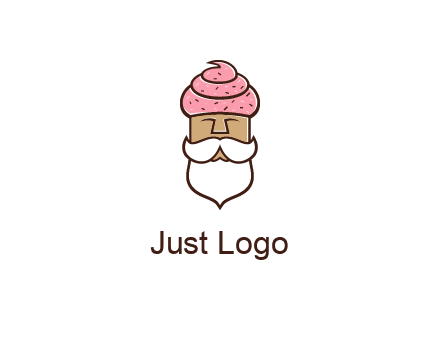 old bearded man with an ice cream turban