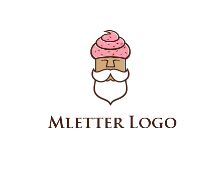 old bearded man with an ice cream turban