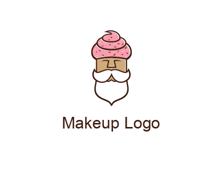 old bearded man with an ice cream turban