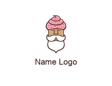 old bearded man with an ice cream turban