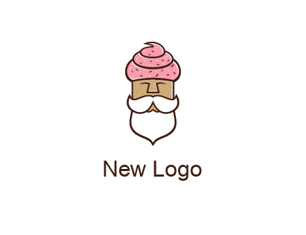 old bearded man with an ice cream turban