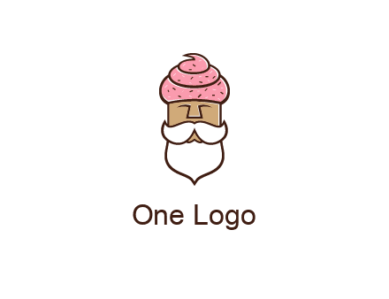 old bearded man with an ice cream turban