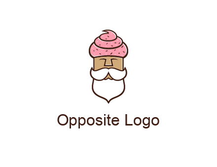 old bearded man with an ice cream turban