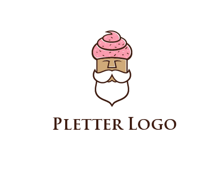 old bearded man with an ice cream turban